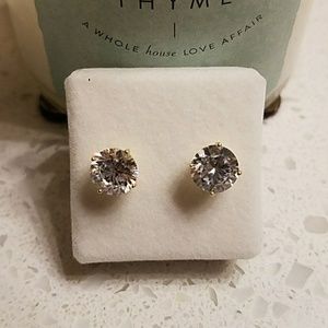 Cz stone gold plated earrings NWT